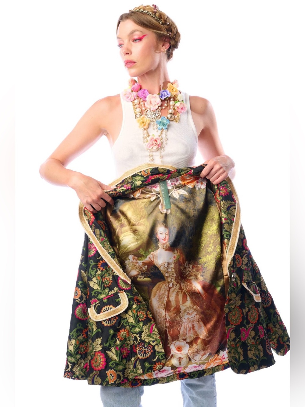 🌺 NWT! Aratta Floral Silk Jacquard Renaissance Reversible Blazer Jacket